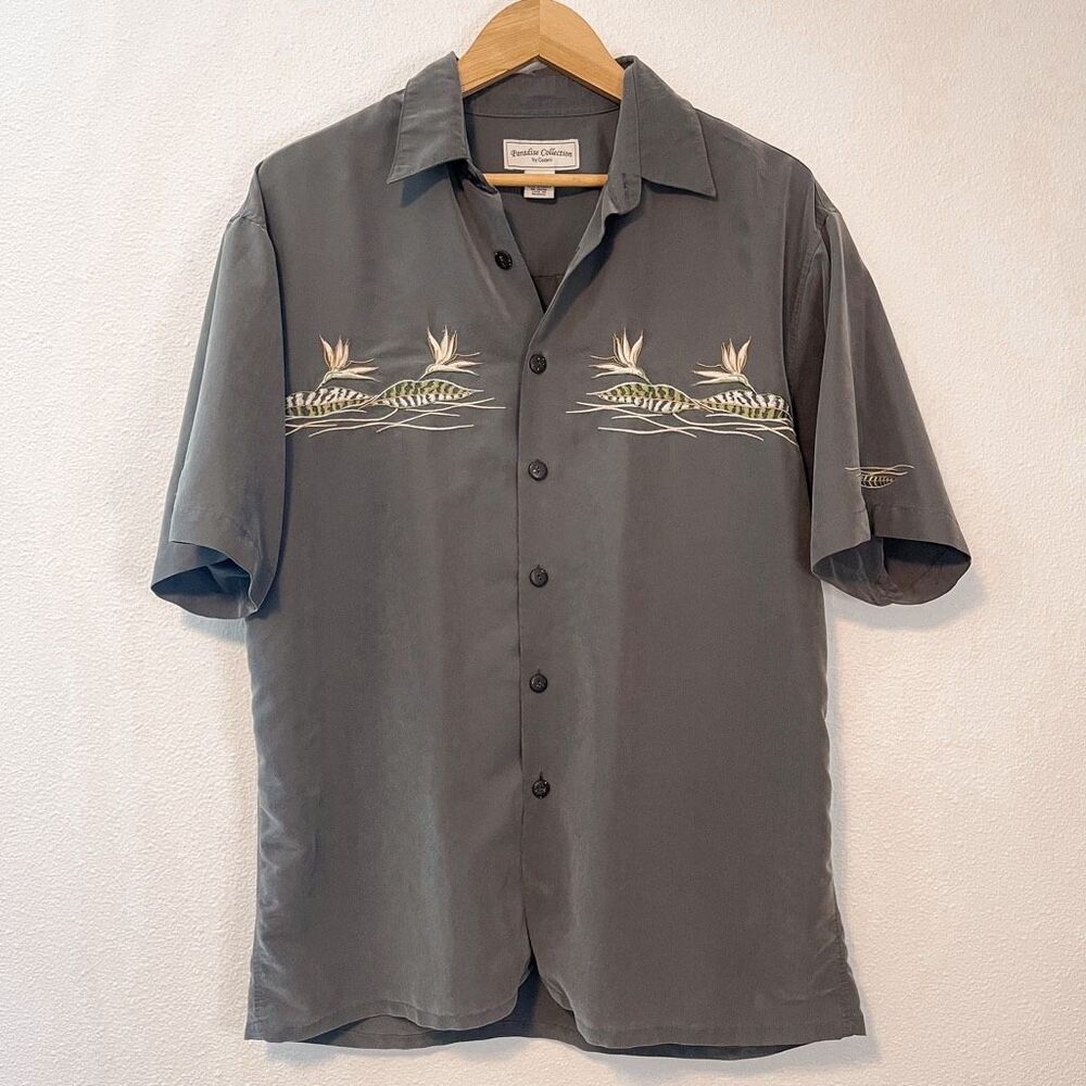 Paradise Collection Hawaiian Style‎ Short Sleeved Button Down Shirt Size M
